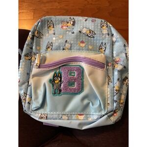 Bluey‎ Mini Backpack Kids Bluey Character Sequins Letter B Front Pocket